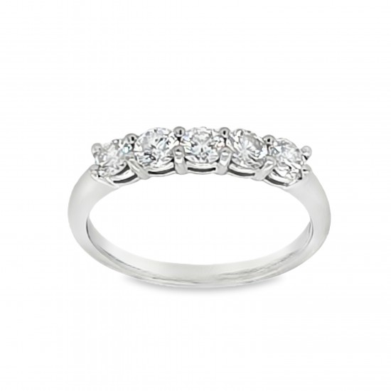 Pre Owned Platinum 5 Stone Diamond Ring ZB840